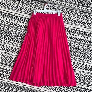 hot pink midi skirt